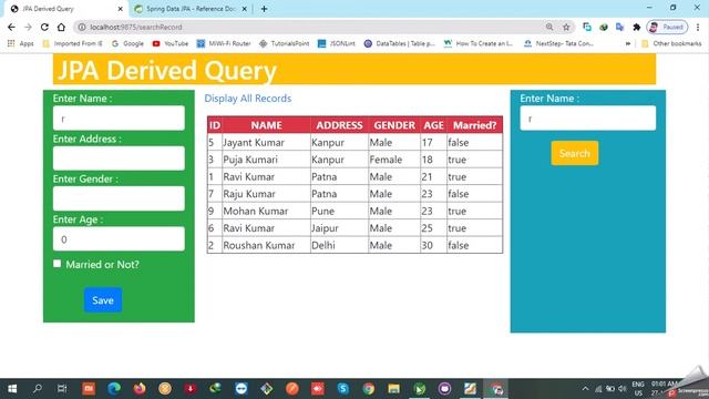 Spring Boot Data JPA Derived Query Part - 1 | #6 смотреть онлайн