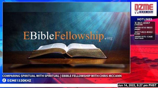 Comparing Spiritual with Spiritual | EBible Fellowship with Chris McCann (June 14, 2022) смотреть онлайн