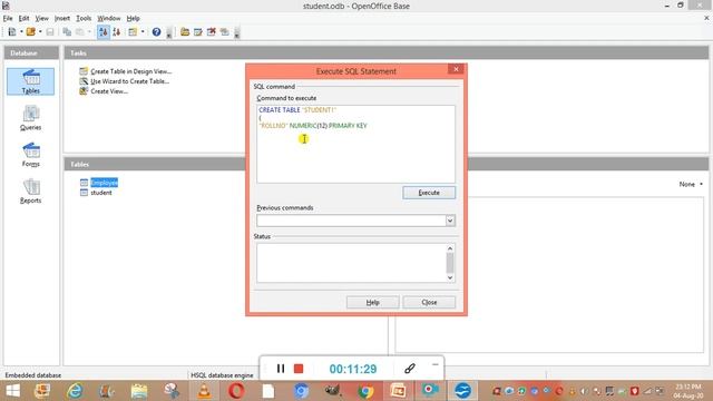 How to create database, table and execute queries in open office base смотреть онлайн