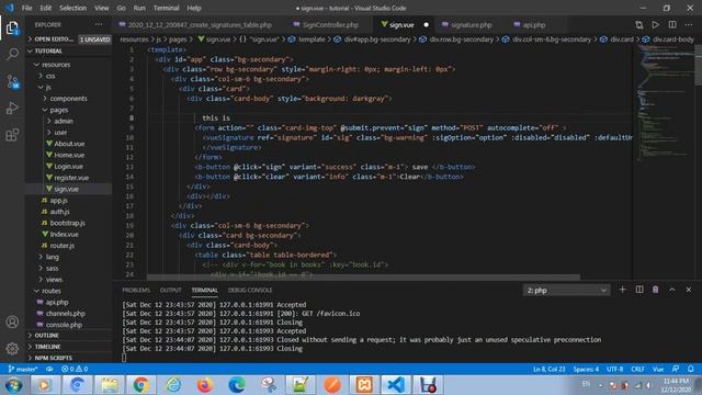 Signature Pad: Vue + Laravel смотреть онлайн