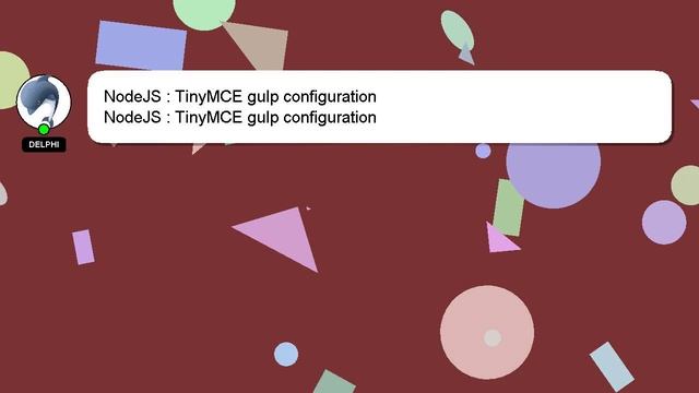 NodeJS : TinyMCE gulp configuration смотреть онлайн