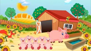 Мультик про свинью и поросят - Домашние животные. Развивающее видео для детей
