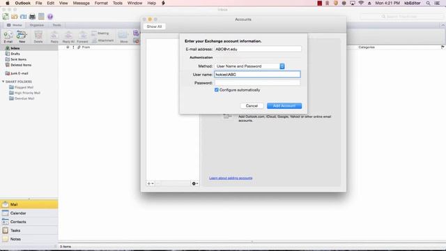 Configuring Outlook 2011 to Connect to the Exchange Server смотреть онлайн