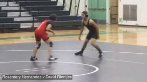 GIRL PINS BOY Rosey pins David Rientjes (Belmont Wrestling)