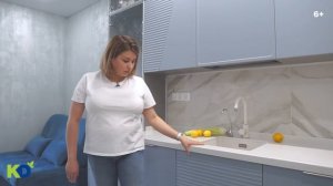 Дизайн маленькой кухни в голубом цвете