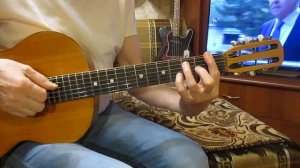 А по Волге вверх теплоход-Божья коровка (как играть на гитаре аккорды Em-Fm-F#m)