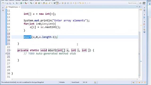 Program #23 Merge Sort in Java смотреть онлайн