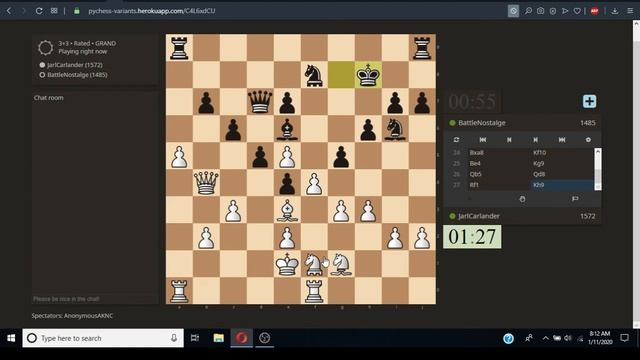 Grand Chess with BattleNostalge on https://pychess-variants.herokuapp.com смотреть онлайн