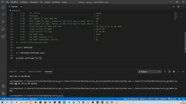 PYTHON Tutorial Italiano 22 - DATA e ORA in Python con Datetime смотреть онлайн