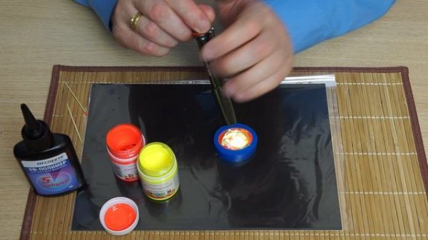 Заливка в молды УФ смолы. Окрашивание