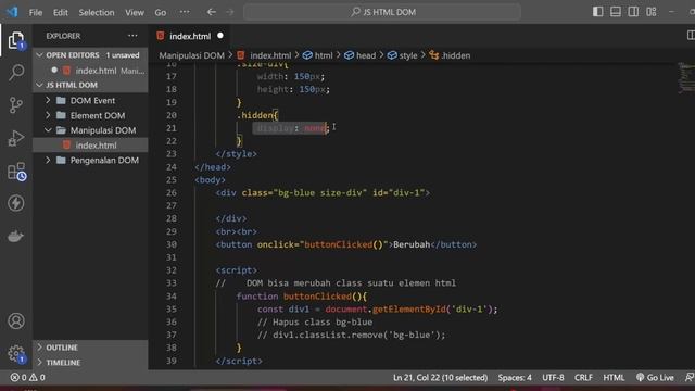 Javascript HTML DOM Tutorial #4 Manipulasi Style CSS dengan DOM смотреть онлайн