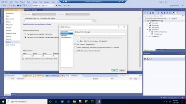 Using ClickOnce for Deploying your .NET Windows Forms Applications (WinForms with C#)