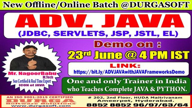 ADV. JAVA Offline/Online Training @ DURGASOFT смотреть онлайн