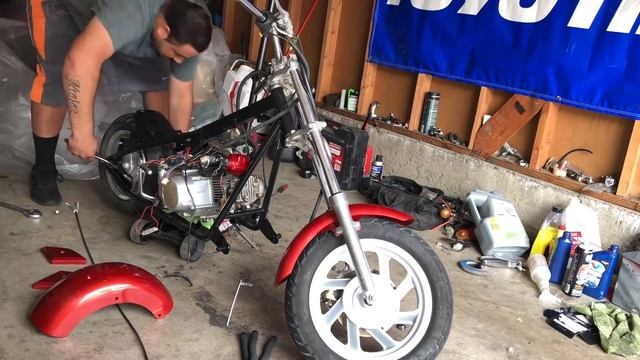Mini chopper / mini bike restoration part-2 смотреть онлайн