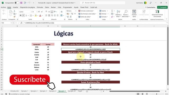 5 Ejemplos con Función LAMBDA - Recursividad y Bucles en Excel SIN VBA y con Fórmulas de Excel смотреть онлайн