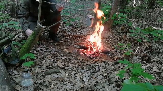 Бушкрафт, тест необычного подвеса для котелка смотреть онлайн