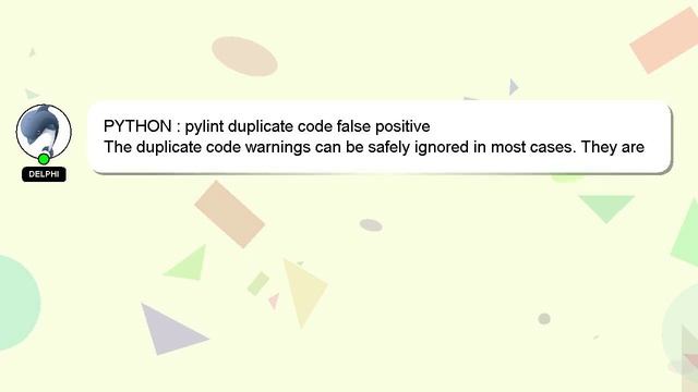 PYTHON : pylint duplicate code false positive смотреть онлайн