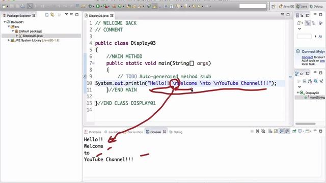 MULTIPLE LINES SINGLE STATEMENT PRINTING | JAVA PROGRAM | TUTORIAL 2.3 | MAC смотреть онлайн