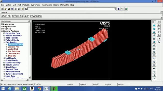 RC beam with ANSYS 15.0 part 2-2 смотреть онлайн
