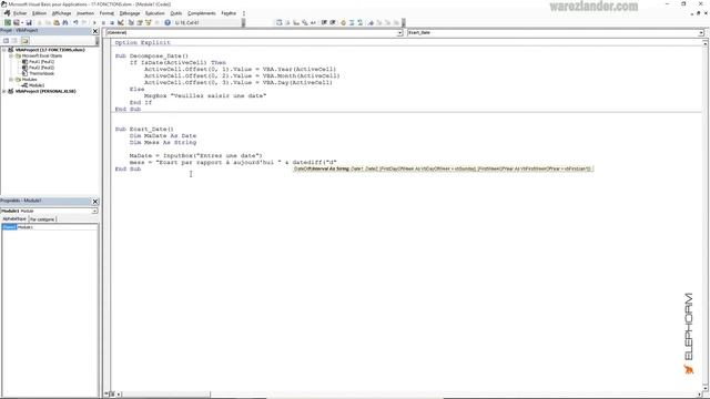 04 VBA EXCEL Mesurer l'ecart entre deux dates смотреть онлайн