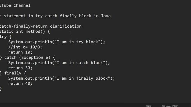 Return statement in try catch finally block in Java смотреть онлайн