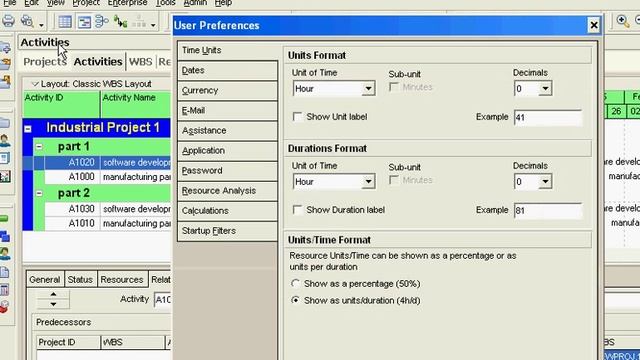 Primavera P6 change duration format to hours weeks days смотреть онлайн