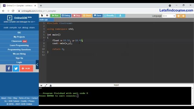 Min and Max Functions In C++ | C++ Tutorial - Letsfindcourse смотреть онлайн