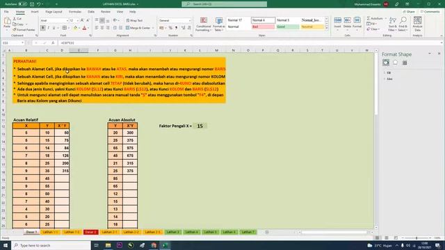 MICROSOFT EXCEL, MENGENAL NILAI ABSOLUTE / KUNCI $ (F4) | Tutorial Ngantuk смотреть онлайн