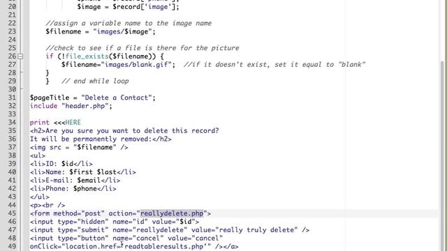 PHP MySQL - Deleting a Record in a MySQL Database смотреть онлайн