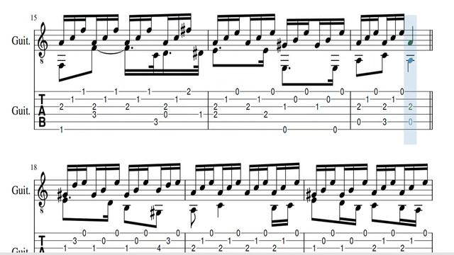 Dionisio Aguado - 25 Pieces for Guitar No.17 Moderato with TAB Guitar смотреть онлайн