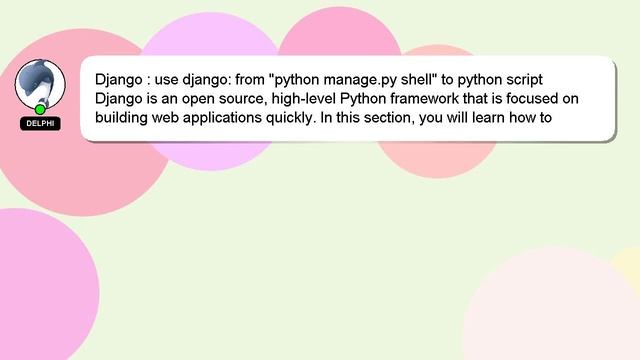 Django : use django: from "python manage.py shell" to python script смотреть онлайн