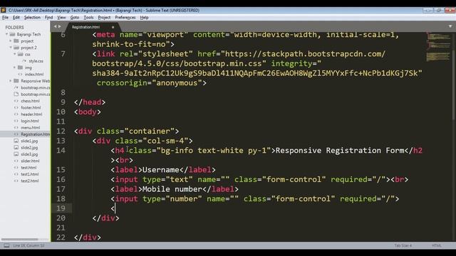Create responsive form in html css with bootstrap in hindi part 18 смотреть онлайн