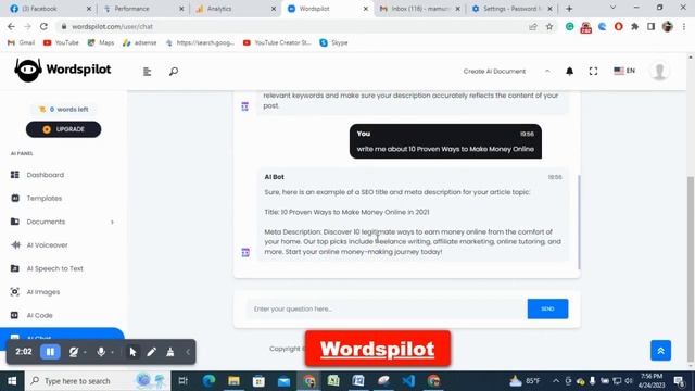 Wordspilot- ChatGPT Powered AI Chatbot Features смотреть онлайн