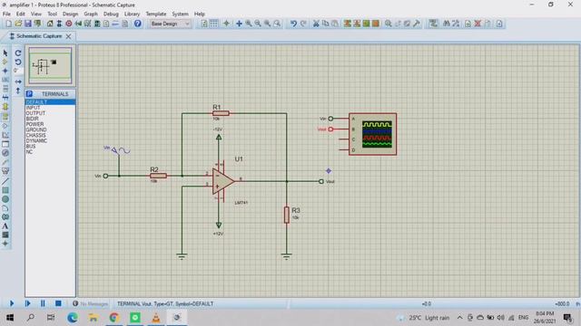 INVERTING AMPLIFIER DESIGN AND FREQUENCY RESPONSE (PROTEUS) | TUTORIAL #4