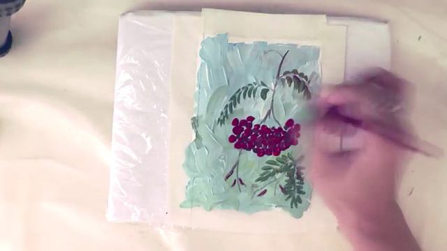 Как быстро нарисовать рябину акрилом или гуашью смотреть онлайн