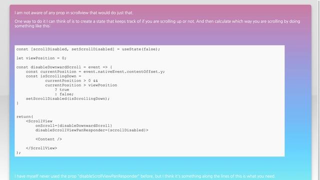React native - disable scrolling in 1 direction смотреть онлайн