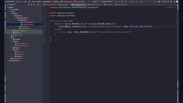 How to display HTML in TextView Android Studio - Kotlin смотреть онлайн