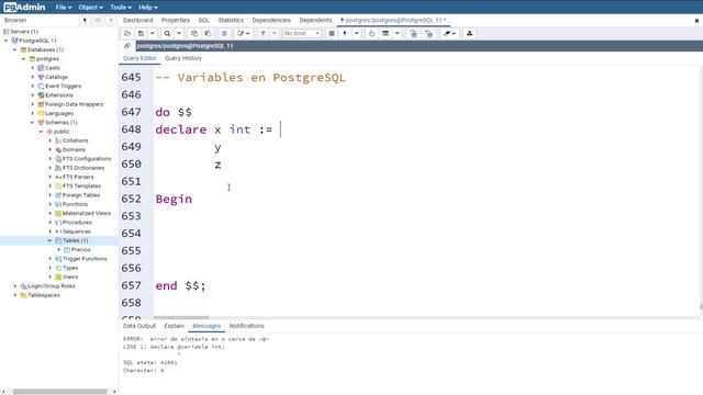 CÓMO CREAR VARIABLES EN PGSQL - Declare | Curso de PostgreSQL #61 смотреть онлайн