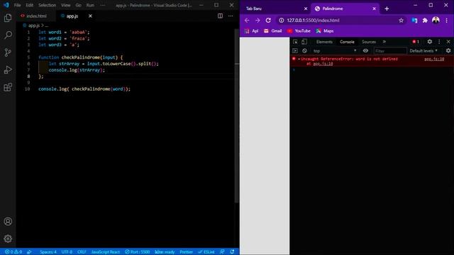 Cara memyelesaikan Palindrome menggunakan JavaScript смотреть онлайн