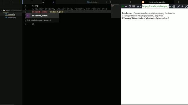 25. include include once require require once - tutorial basic php komplit mudah dimengerti смотреть онлайн