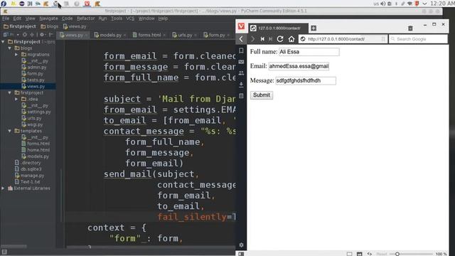 43 Python Web Django testing Email send تجربة البريد الالكتروني смотреть онлайн