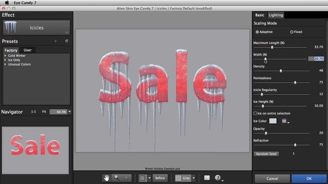 Guide to making holiday graphics with Eye Candy 7 - How to make ice and snow effects смотреть онлайн