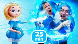 Школа героев Акватим в аквапарке - Кто заморозил всю воду? Игрушки в видео про игры в бассейне