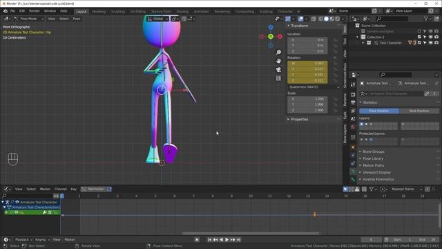 Easy Walk Cycle, Character Animation with Blender смотреть онлайн