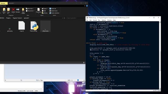 Pygame Tutorial - Making a Platformer ep. 4: Camera Movement and Parallax Scrolling смотреть онлайн