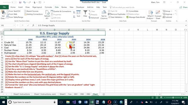 Excel 2016 Practice Test, File 1, Video 2 of 2 смотреть онлайн