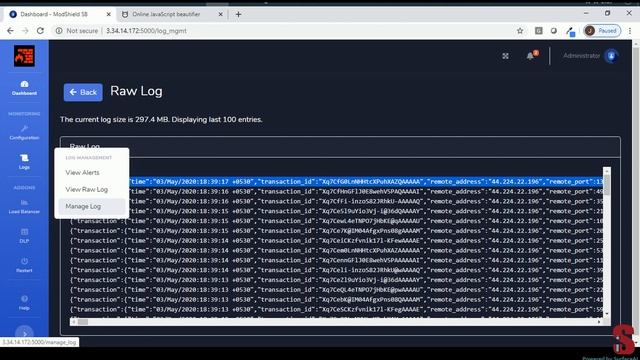 Alerts And Log Management in Modshield SB смотреть онлайн