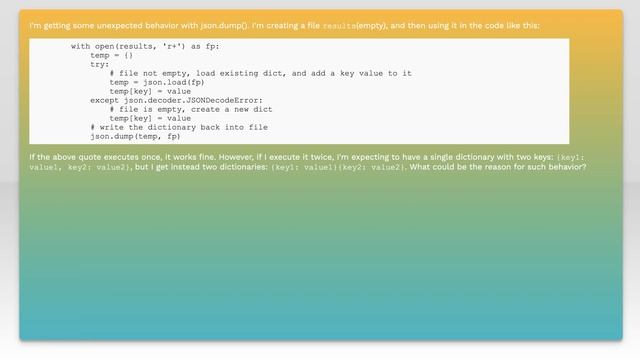 Does json.dump() append to file? смотреть онлайн