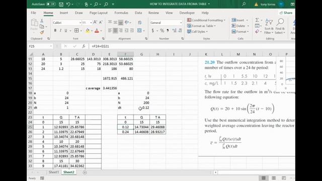 TUTORIAL IN EXCEL :HOW TO INTEGRATE DATA FROM A TABLE USING THE TRAPEZOIDAL RULE смотреть онлайн