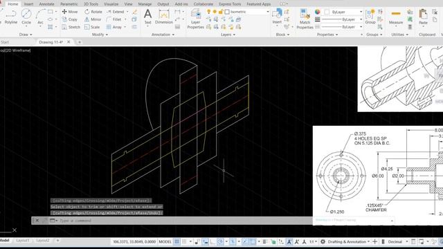 AutoCAD _ Isometric drawings/ part 2 _ Flanged Coupling смотреть онлайн